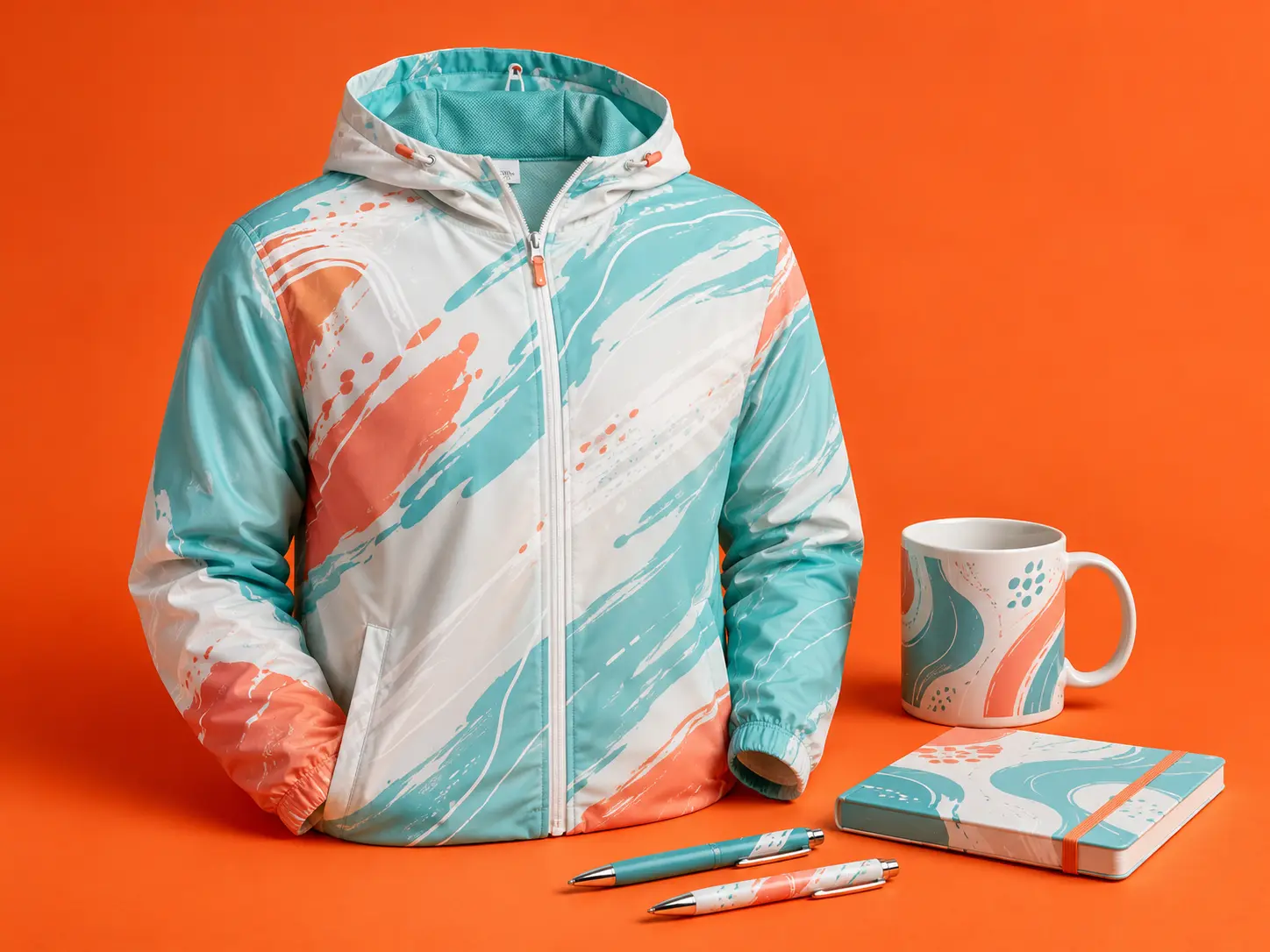 Outerwear, mugs & pens
